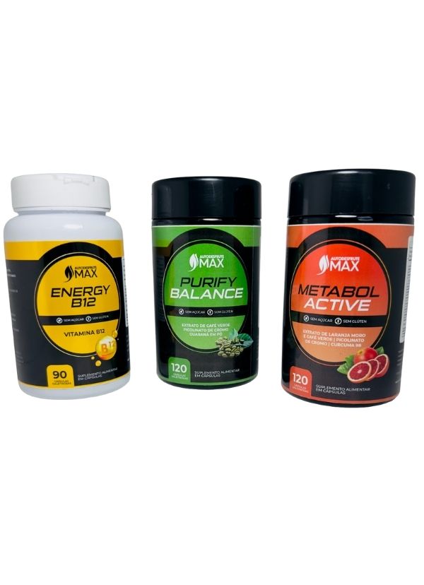 Emagrecimento Definitivo: Metabol Active + Purify Balance + Energy B12